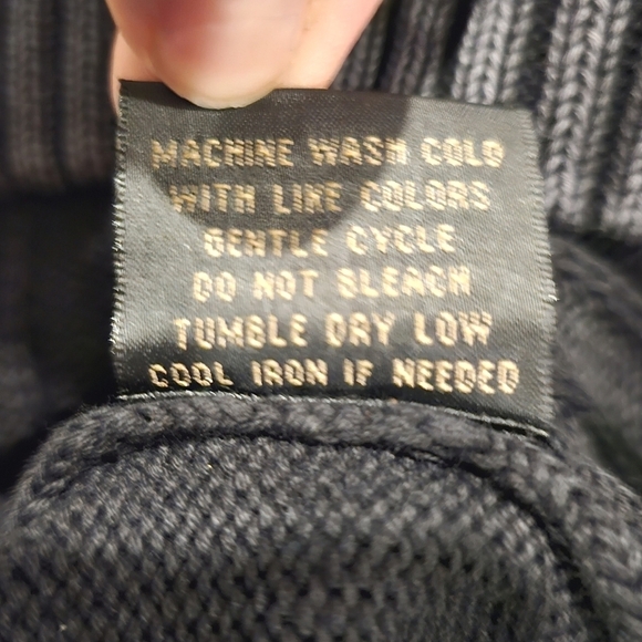 F/X FUSION Men's Smokey Blue 100% Cotton Multi-Textured Pullover Sweater Size M - Picture 7 of 12